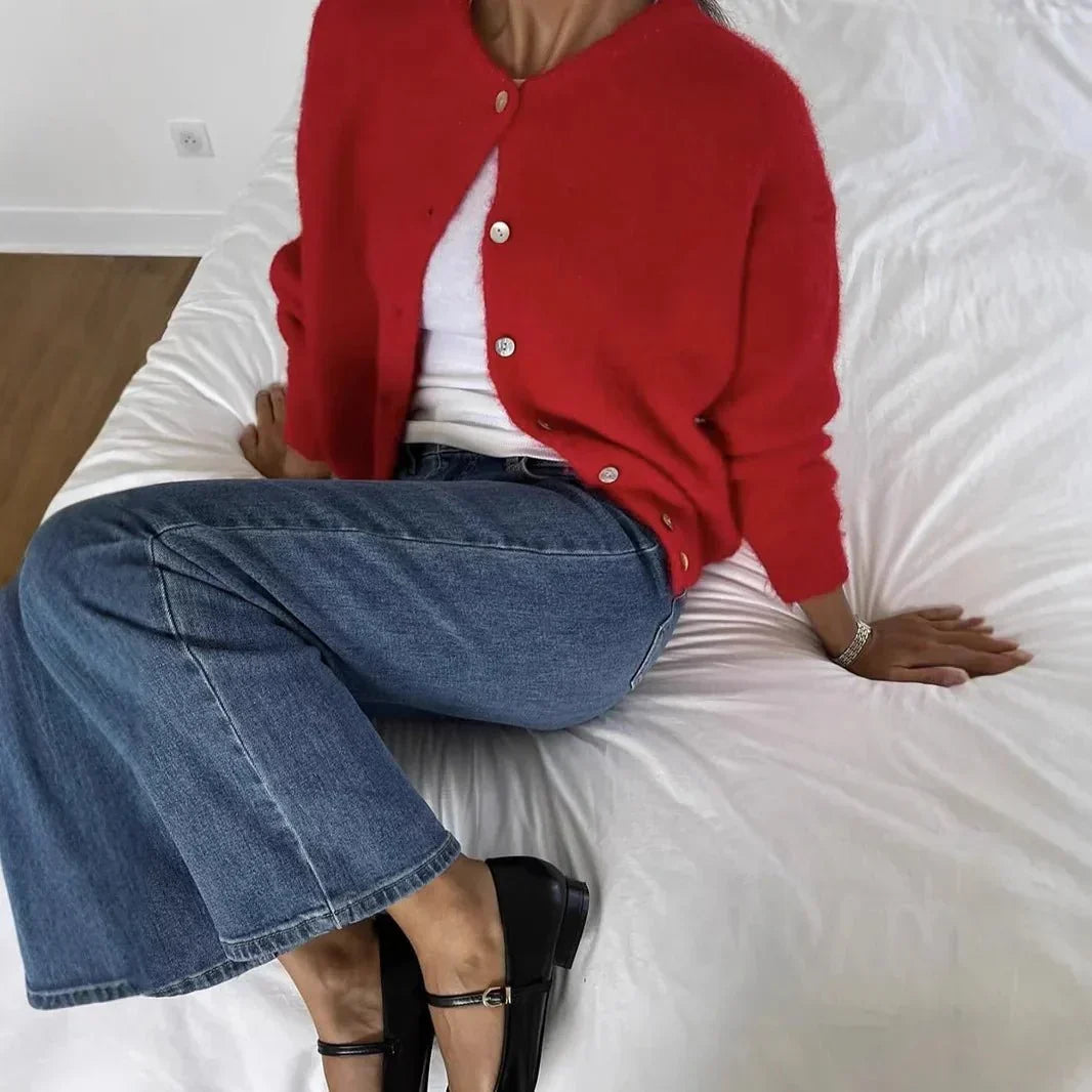 Cardigan for Women | Round Neck & Button Placket
