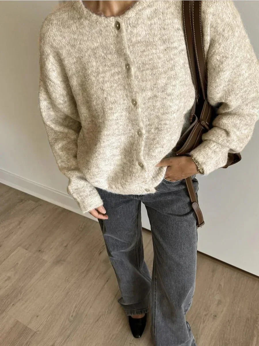 Cardigan for Women | Round Neck & Button Placket