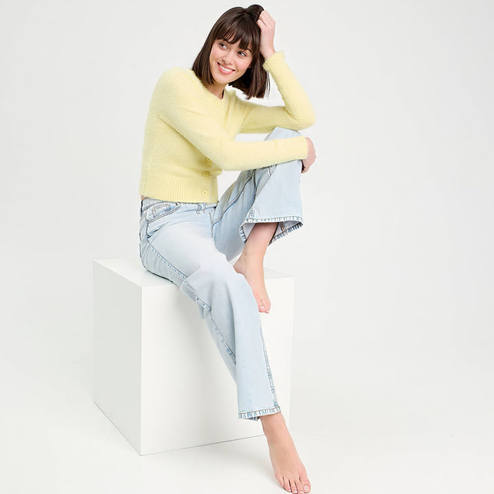 Cardigan for Women | Soft Knit Look with Button Placket