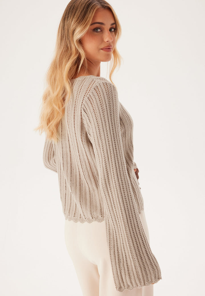 Knitted Sweater for Women | Boat Neck & Textured Knit