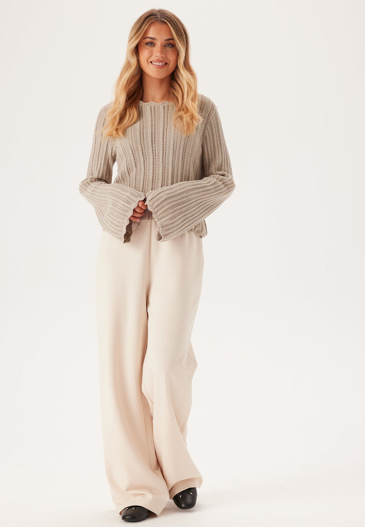 Knitted Sweater for Women | Boat Neck & Textured Knit