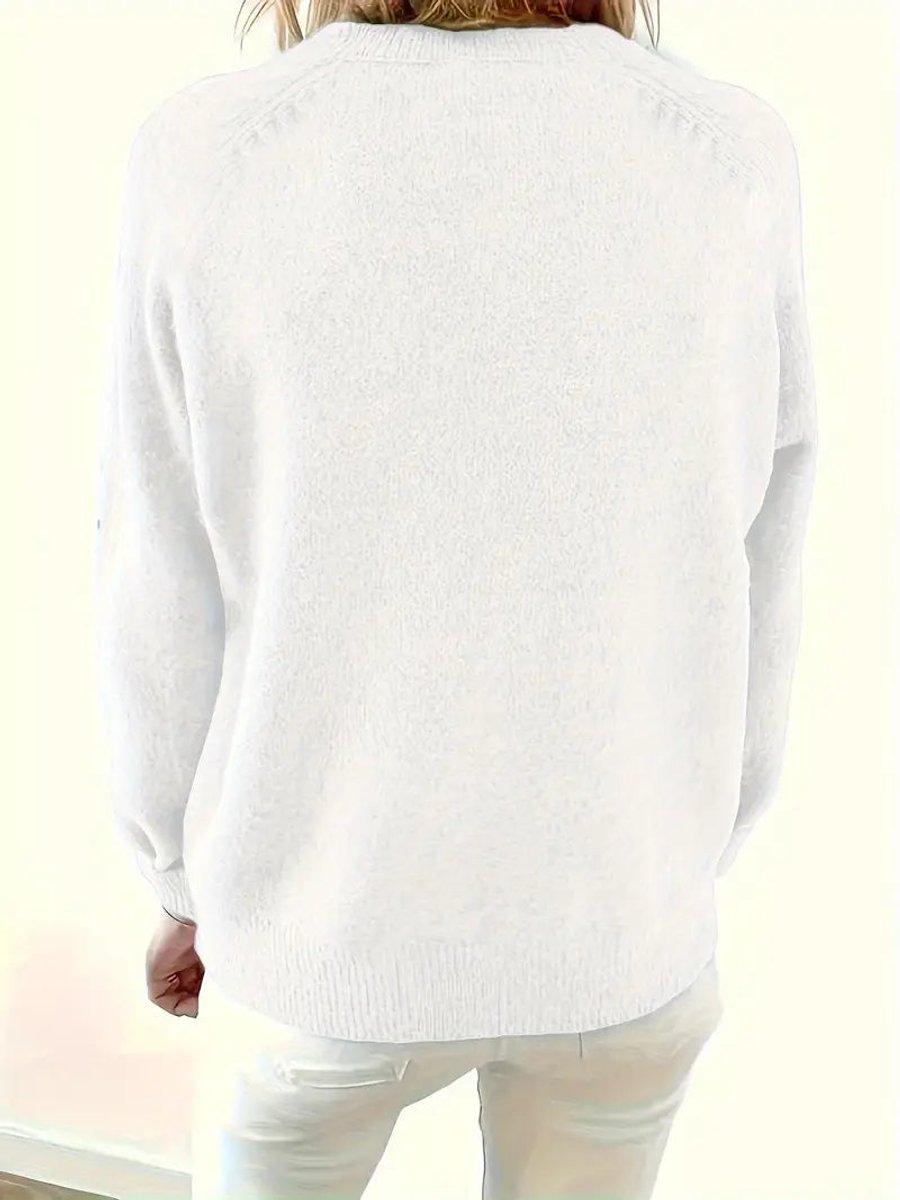 Knitted Sweater for Women | Button Placket & Soft Knit