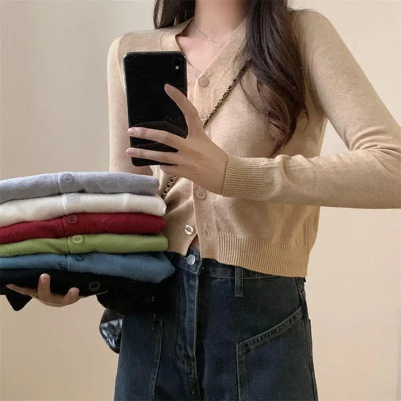 Knitted Sweater for Women V-Neck & Relaxed Fit, view 2 - Elena Harper