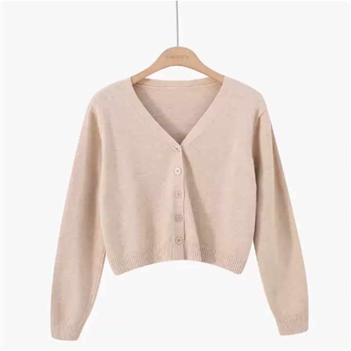 Knitted Sweater for Women V-Neck & Relaxed Fit - Elena Harper