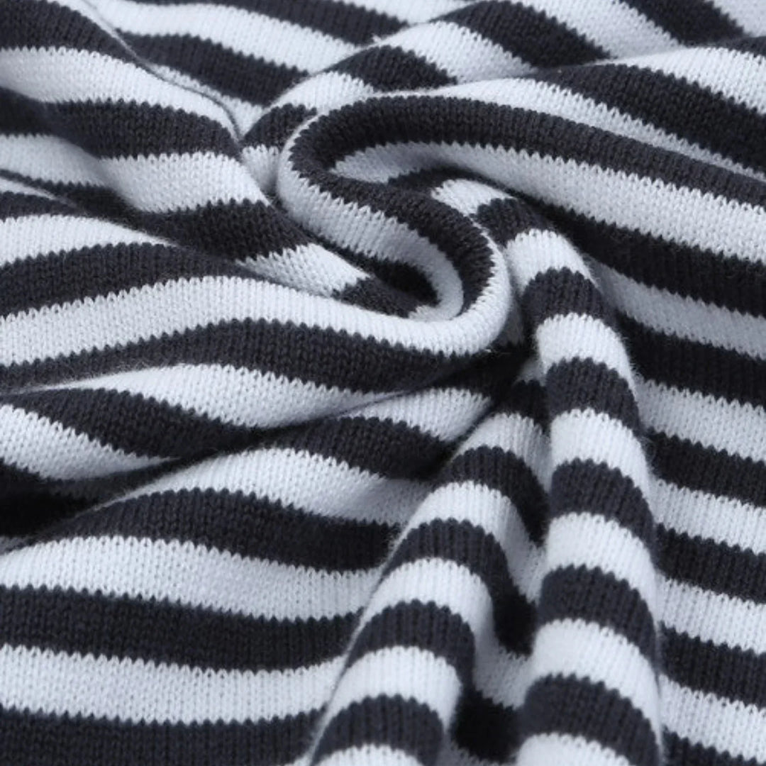 Strickshirt Damen | Streifenmuster mit Kontrastrand