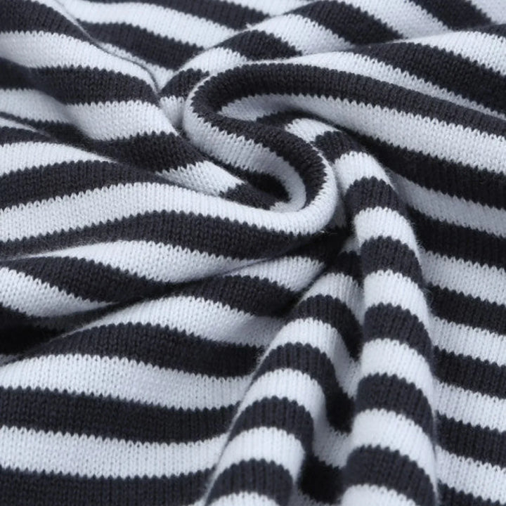 Strickshirt Damen | Streifenmuster mit Kontrastrand