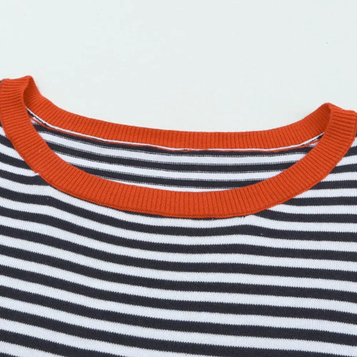 Strickshirt Damen | Streifenmuster mit Kontrastrand