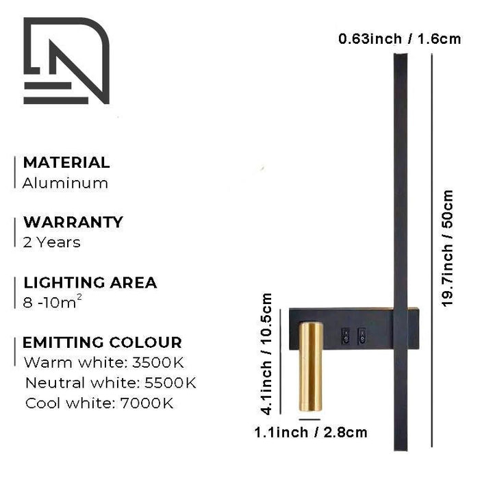 Adjustable LED Wall Lamp with Spot – Reading Light for Bedroom