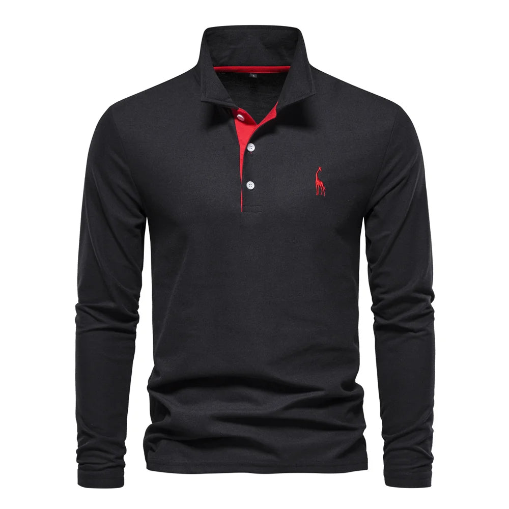 Harrington Oxford Long Sleeve Polo For Men - Elena Harper