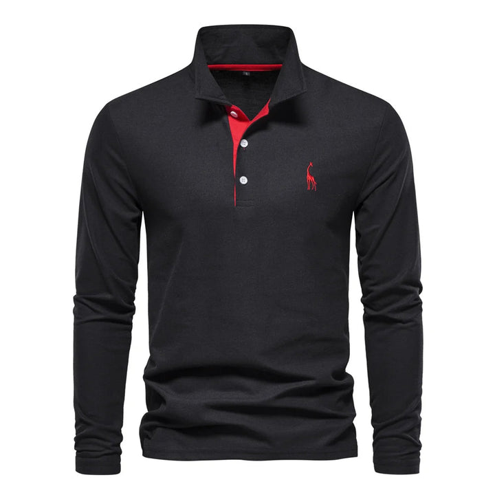 Harrington Oxford Long Sleeve Polo For Men - Elena Harper