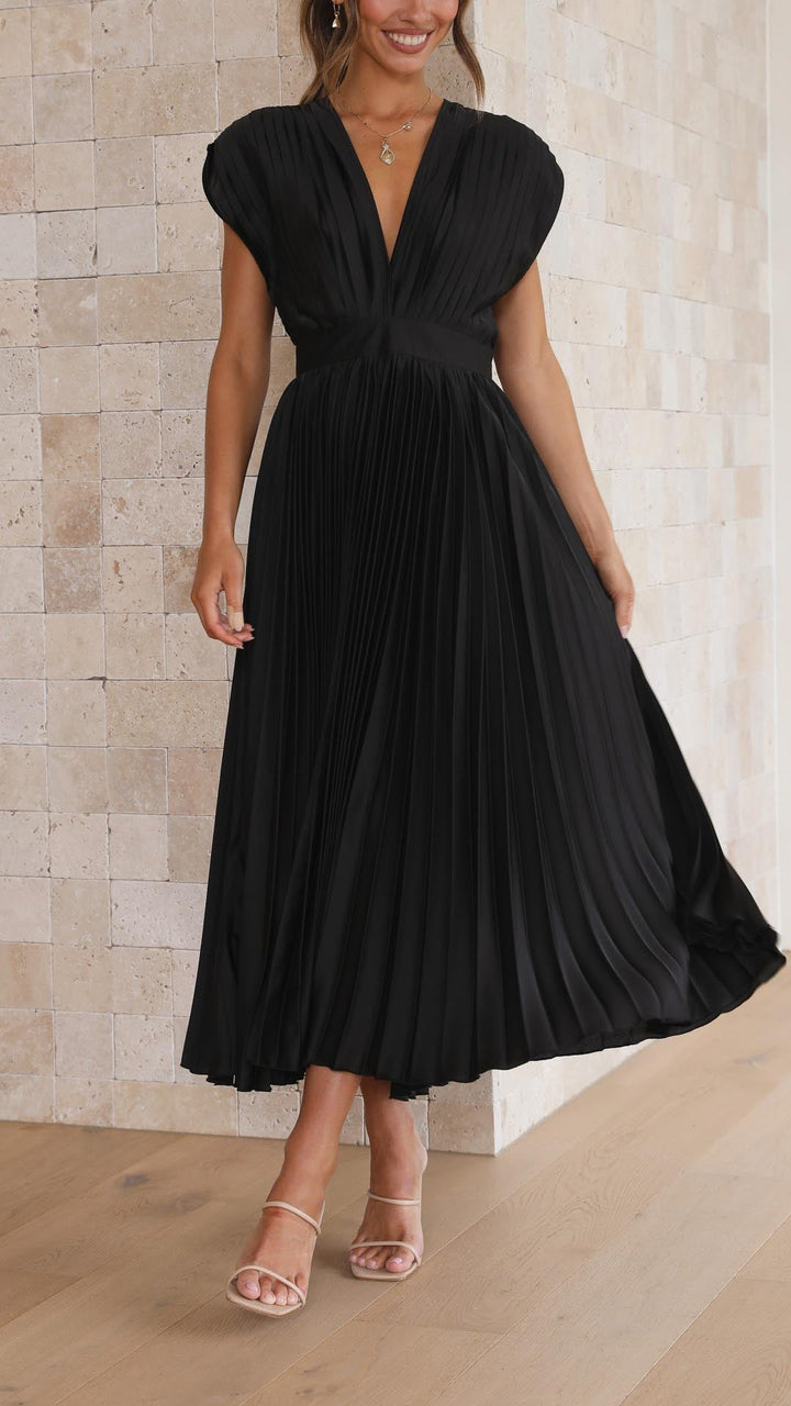 Alexis Elegant Pleated Dress - Elena Harper