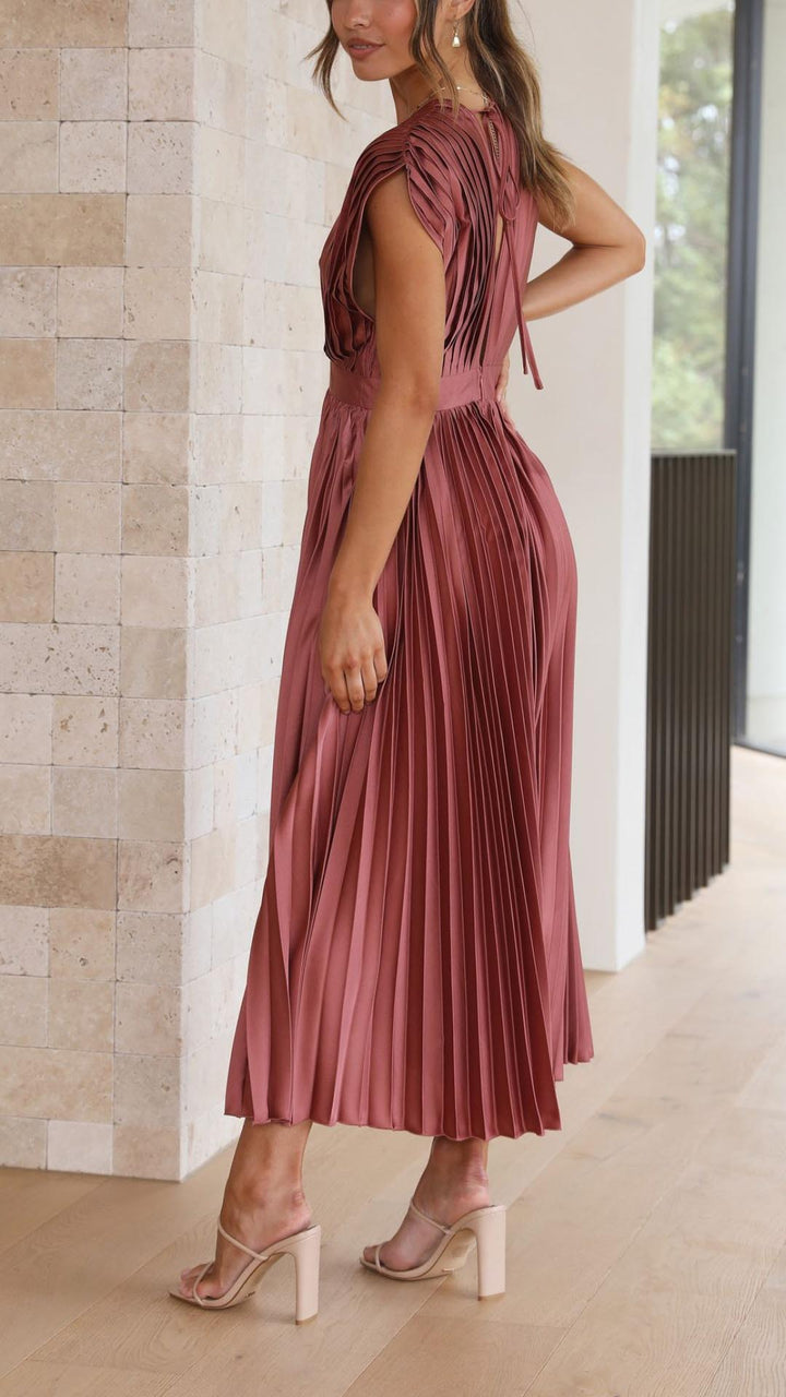 Alexis Elegant Pleated Dress - Elena Harper