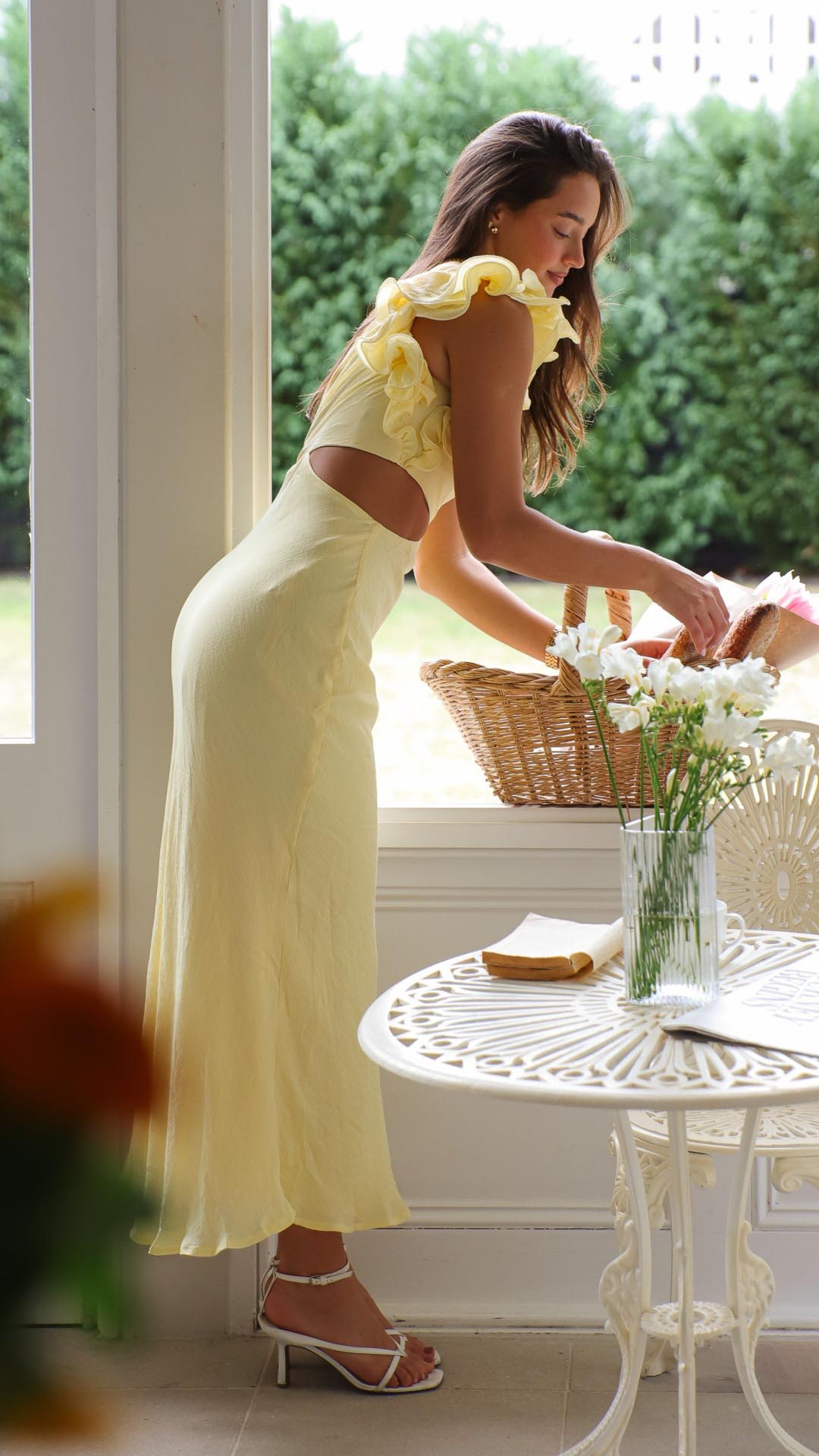 Women's Elegant One-Shoulder Cutout Maxi Dress