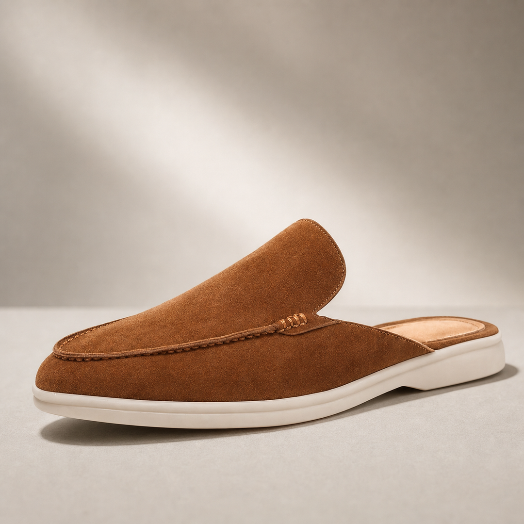 Sanremo Suede Backless Loafer Mule