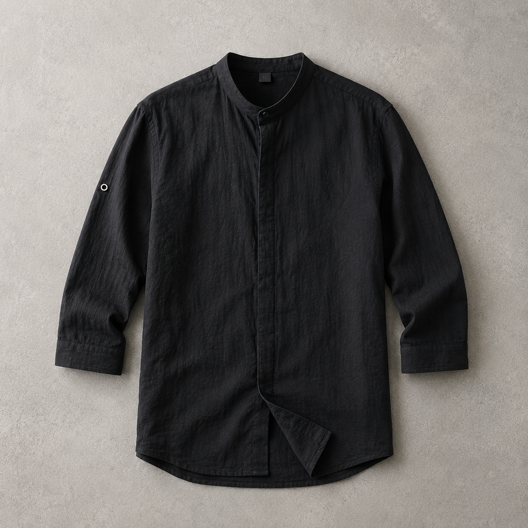 Truro Band Collar Three Quarter Sleeve Shirt