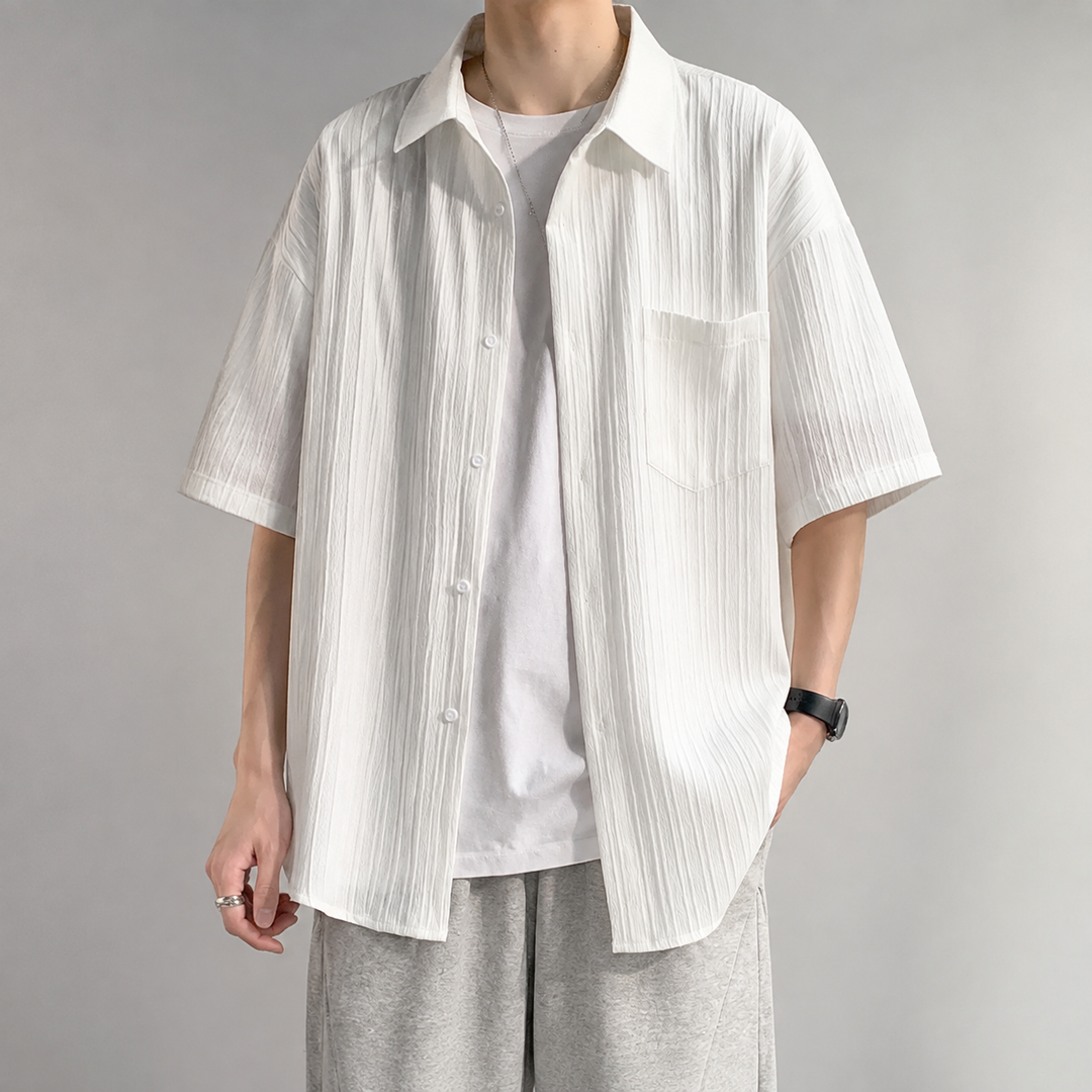 Girona Crinkle Texture Short Sleeve Shirt