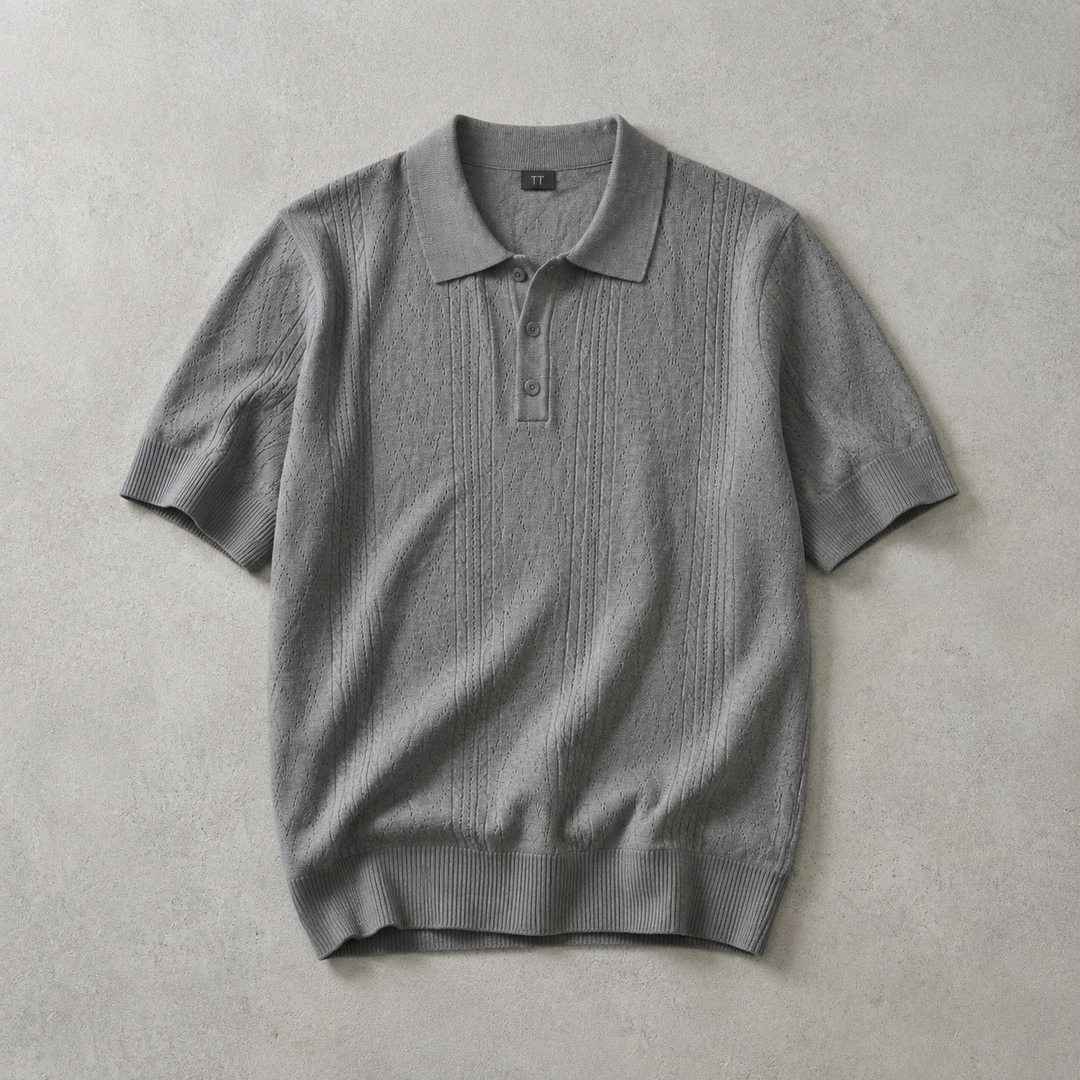 Sitges Pointelle Knit Polo Shirt