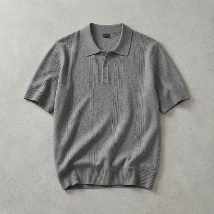 Sitges Pointelle Knit Polo Shirt