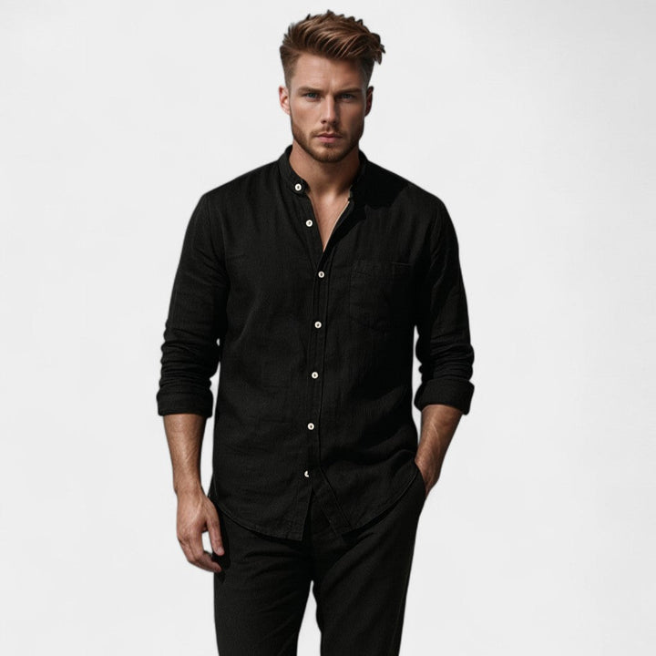 MEN'S UTILITY STYLE HIGH COLLAR SHIRT