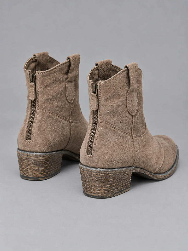 Women’s Suede Look Cowboy Ankle Boots