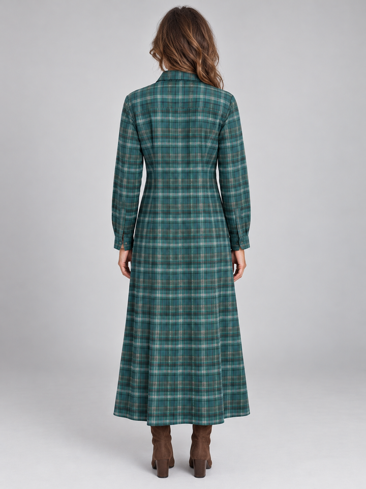 Women’s Long Sleeve Maxi Shirt Dress, view 2 - Elena Harper