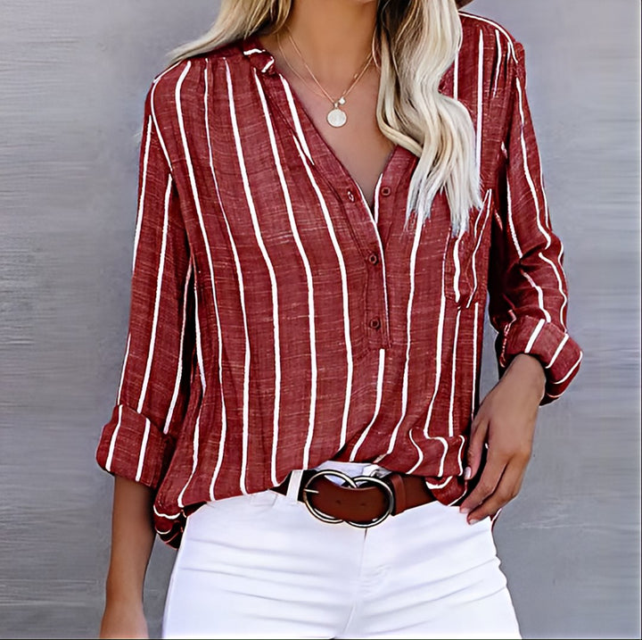 Olga | Stylish and Casual Striped Blouse