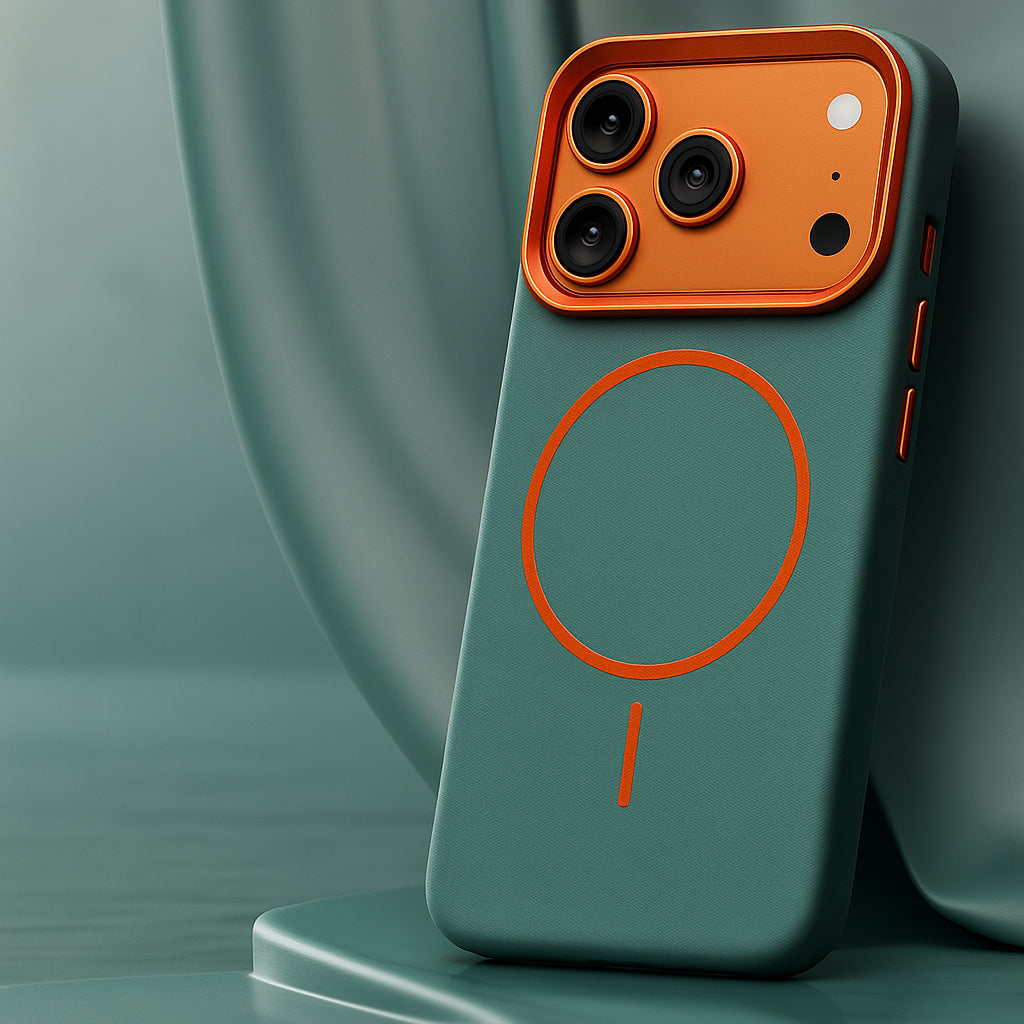 Phone Case with Leather Texture for iPhone 17 – MagSafe Compatible