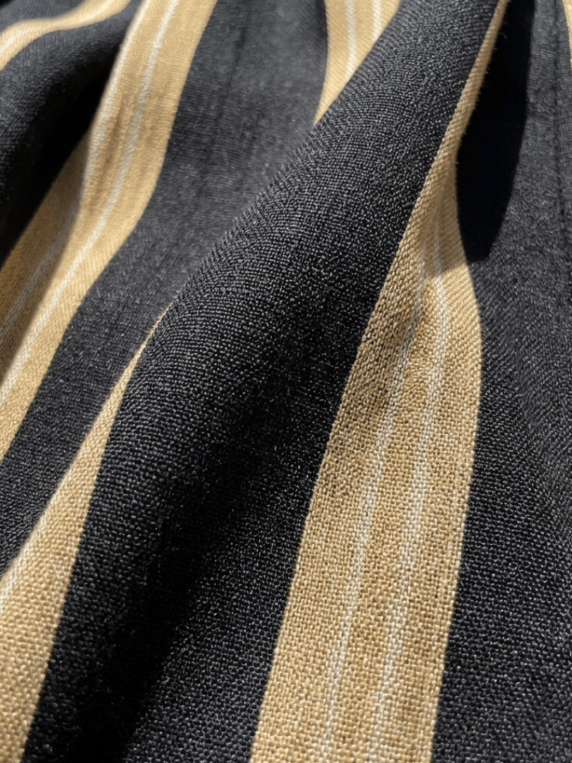 Emma & Rose Cape Town Lina™ striped wrap midi dress with short sleeves and v-neck, featuring a stylish wrap design.