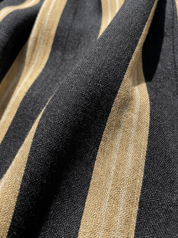 Emma & Rose Cape Town Lina™ striped wrap midi dress with short sleeves and v-neck, featuring a stylish wrap design.