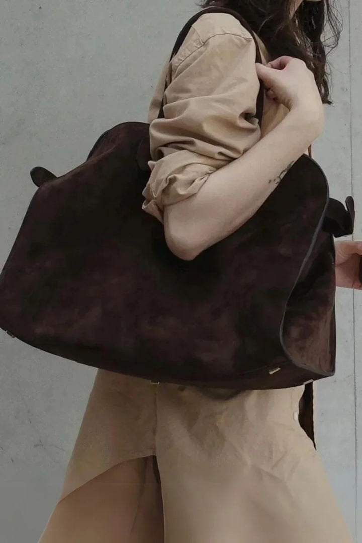 Top Handle Structured Leather Handbag