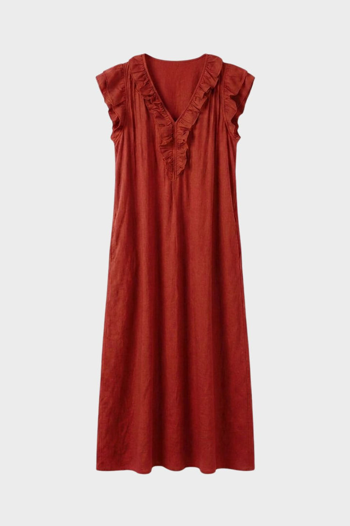 Women's Ruffle Midi Dress Summer, view 6 - Elena Harper