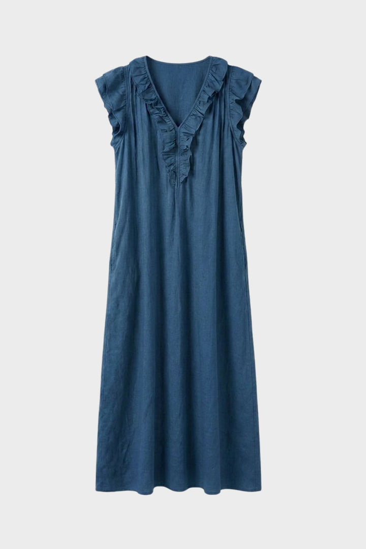 Women's Ruffle Midi Dress Summer, view 5 - Elena Harper