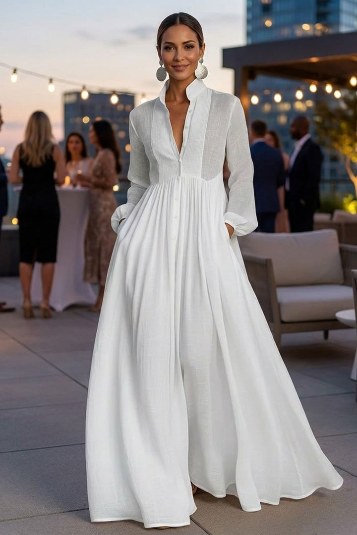 Women's Flowing Maxi Dress | V-Neck