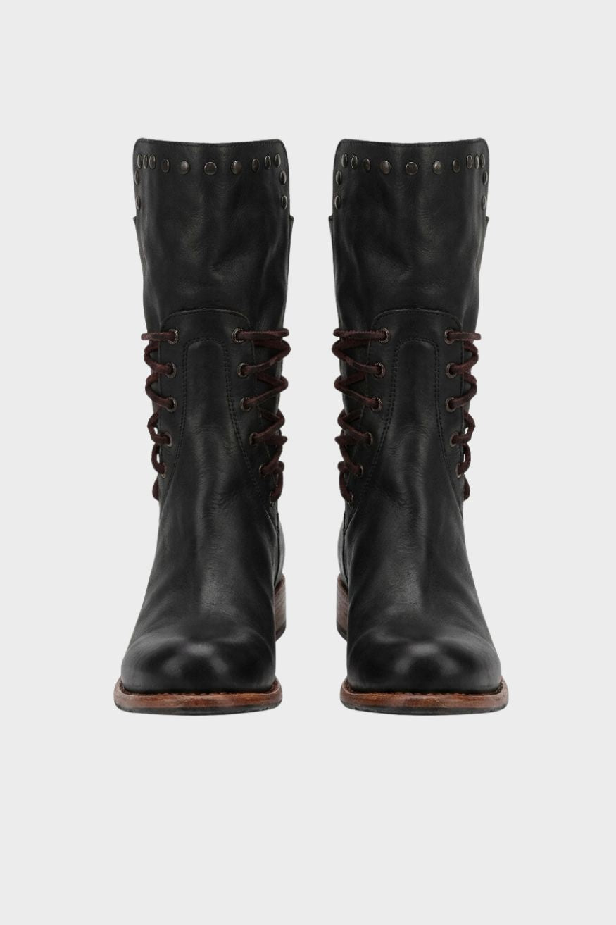 Women's Calf-Height Lace-Up Boots | Round Toe