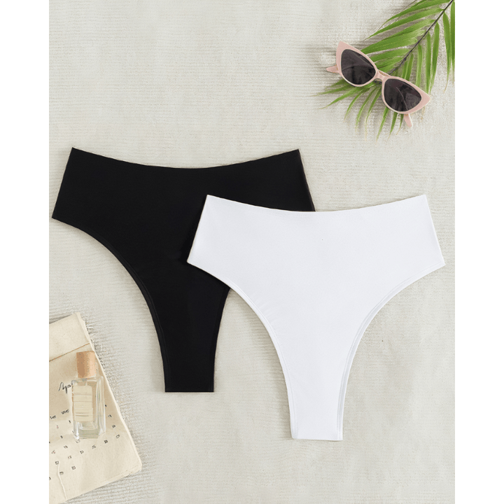 Emma & Rose Manhattan Franziska™ high-waist bikini bottoms with a stylish tunic overlay, perfect for beach or poolside lounging.