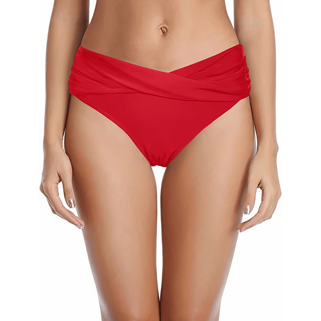 Karla™ low-waist bikini bottoms by Emma & Rose Manhattan featuring a sleek fit and minimal coverage, shown in a vibrant swimwear style.