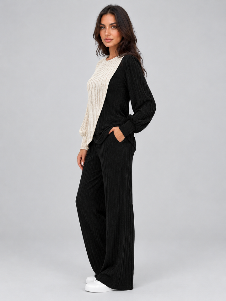 Women’s Two-Piece Ribbed Lounge Set