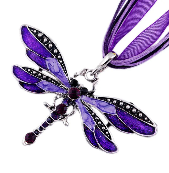 Crystal Dragonfly Pendant Necklace - Elena Harper