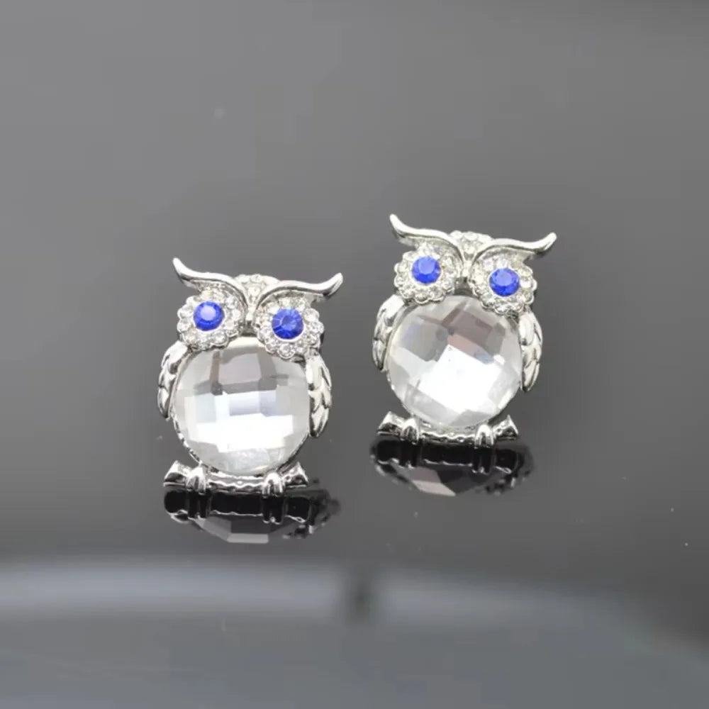Crystal Owl Pendant Necklace, view 5 - Elena Harper