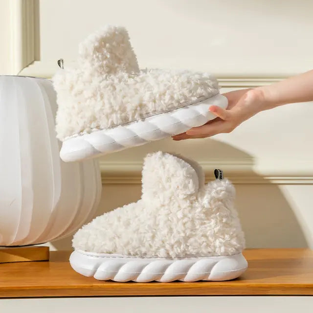 LunaStep Plush Anti-Slip Platform Slippers - Elena Harper