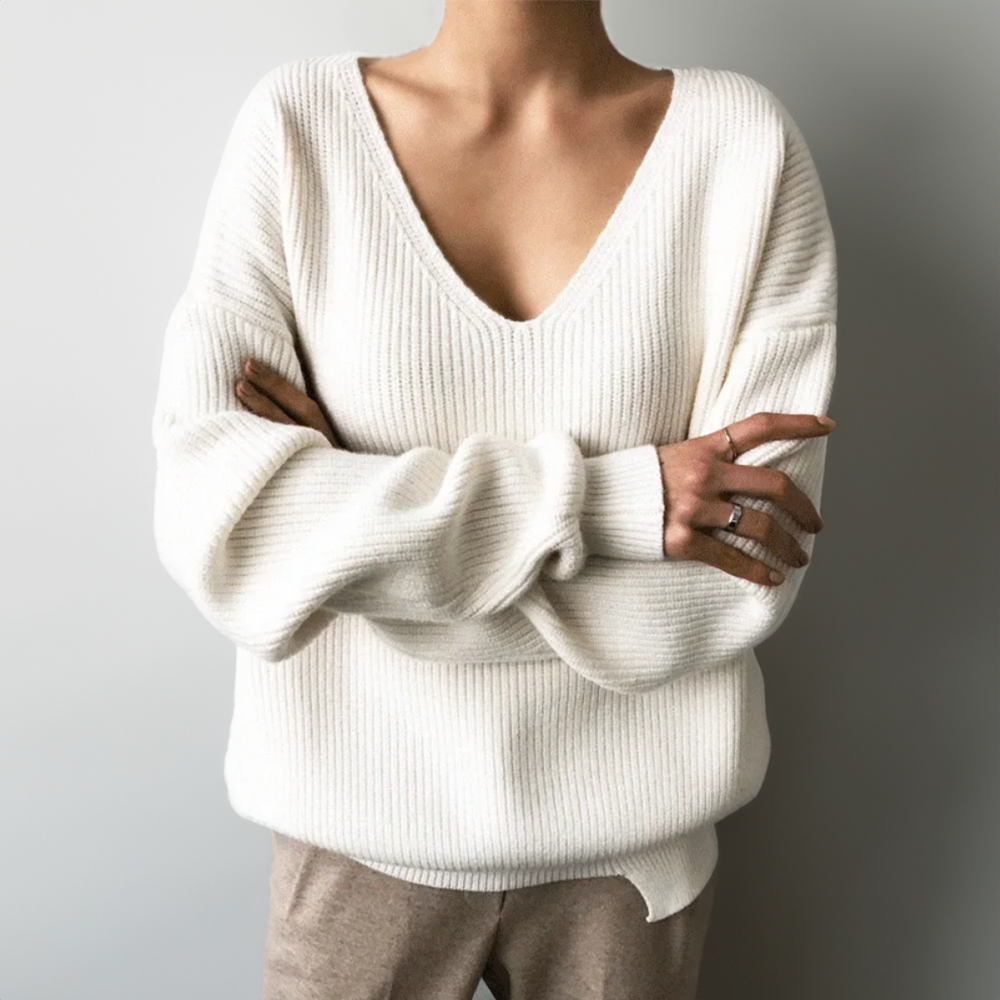 Comfortable V-Neck Sweater Mavelle, view 3 - Elena Harper
