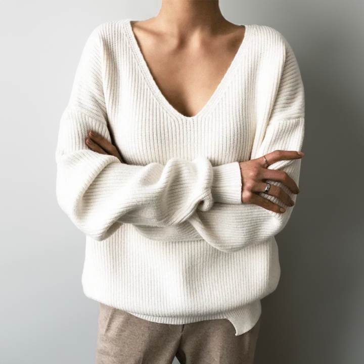 Comfortable V-Neck Sweater Mavelle, view 3 - Elena Harper