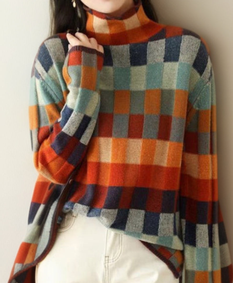 Aurélie - Chic Vichy Printed Sweater
