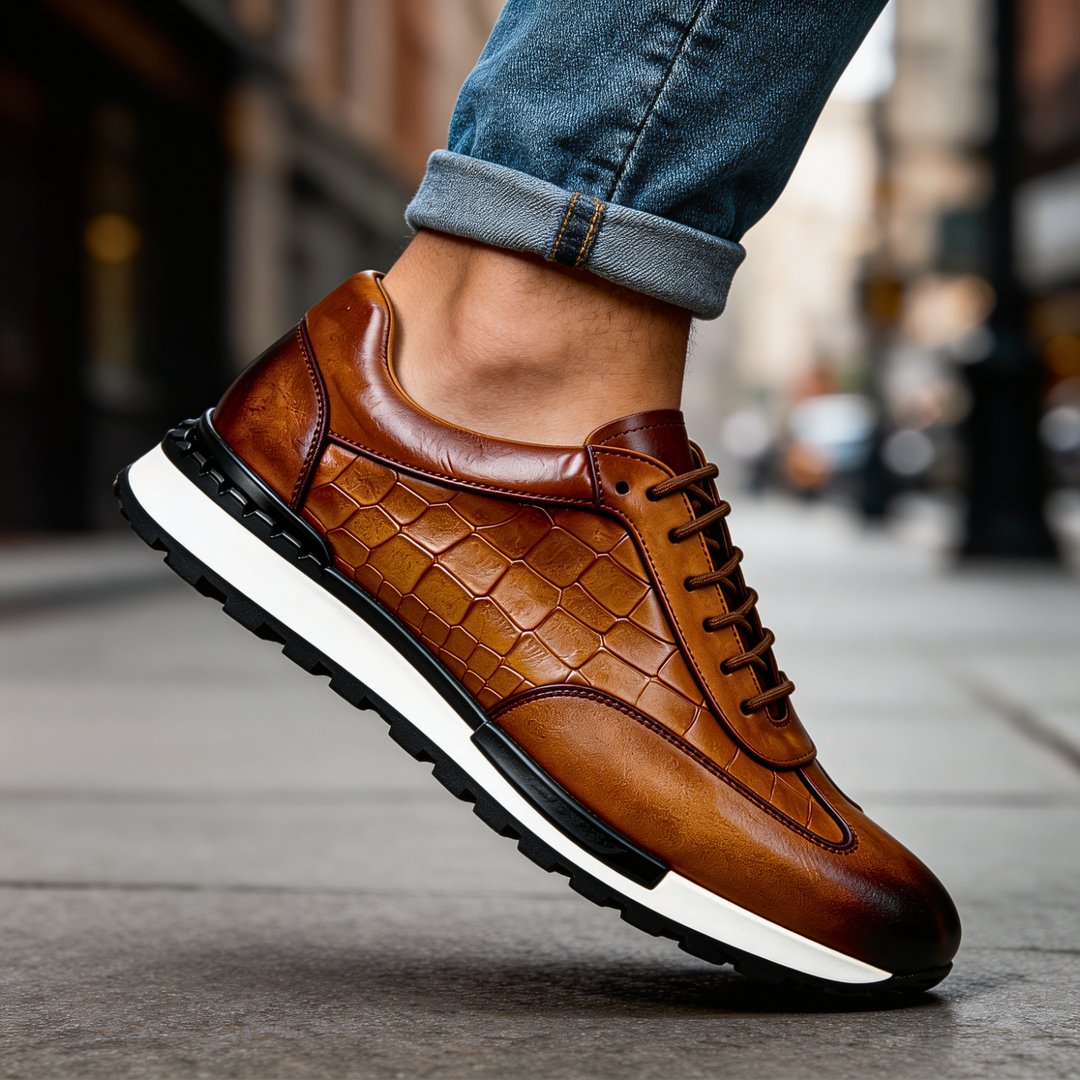 LAURENT MONACO | MEN'S TEXTURED COWHIDE SNEAKERS