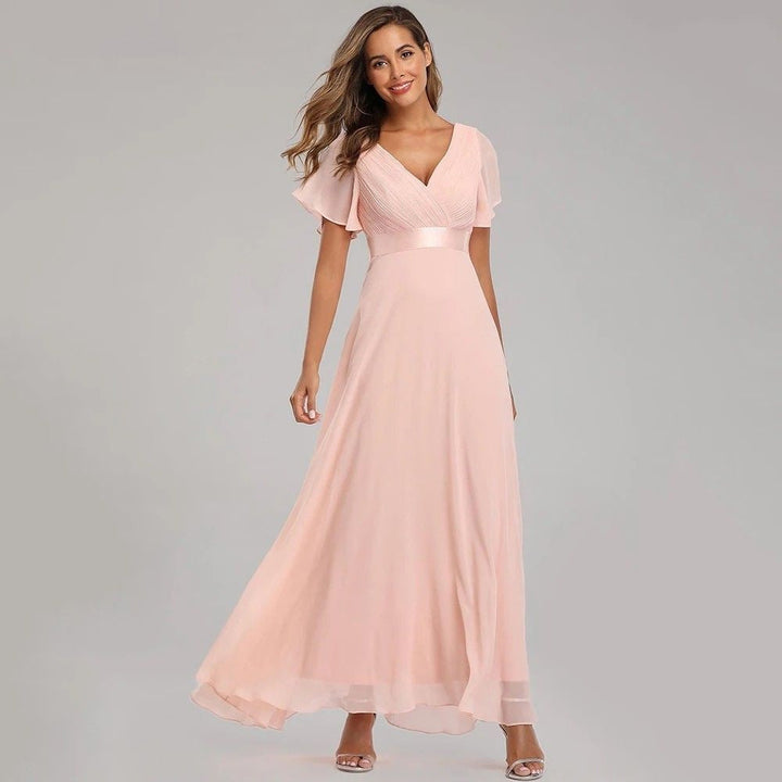 Lelia Flowing Chiffon Dress, view 2 - Elena Harper