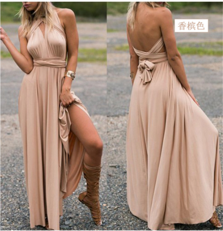 Virella | Long Cross-Front Dress with Halter Neck | Maxi
