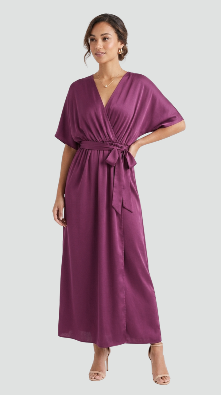 Women's Midi Wrap Dress - Fluid and Elegant