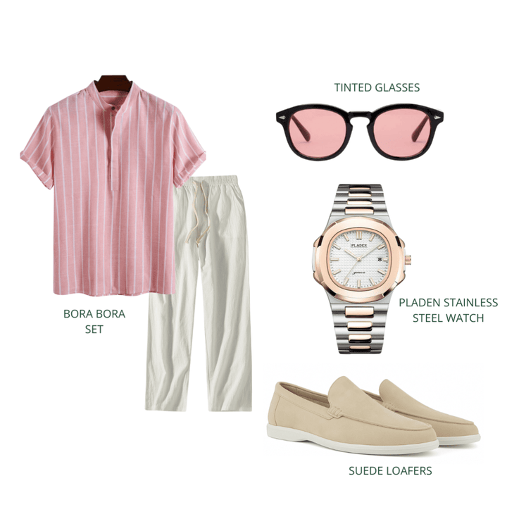 Pink™ coordinated set by Emma & Rose Manhattan featuring a stylish, matching top and bottom in soft pink fabric.