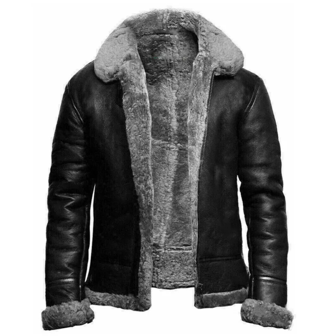Shearling Jacket | Classic Zip Front Aviator Style