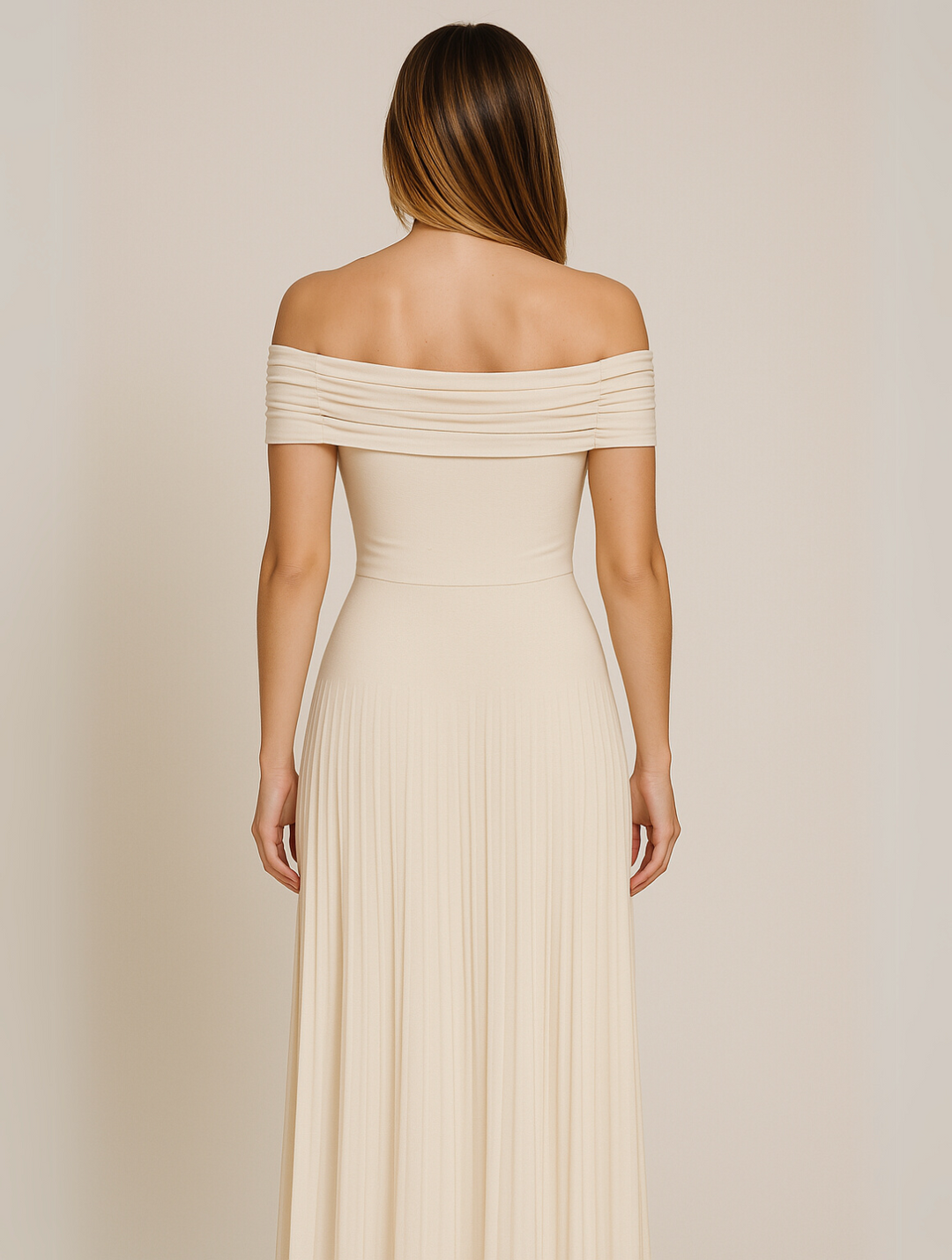 Women's Elegant Off-Shoulder Maxi Dress - Timeless Style